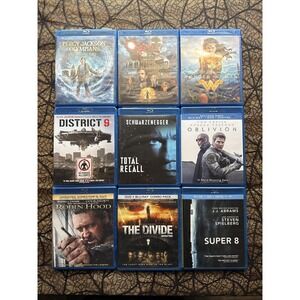 Movie (DVD) Lot Of 9 Sci-Fi Thriller Super 8 Total Recall Iron Man Wonder Woman